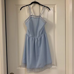 (NWOT) Hommage Light Blue Lace Backless Dress
